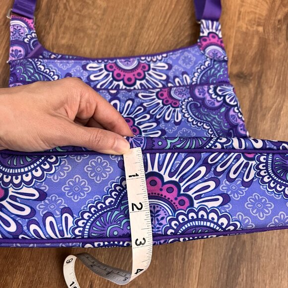 Vera Bradley Lighten Up Slim Crossbody Lilac Tapestry Purple Paisley - Picture 9 of 10